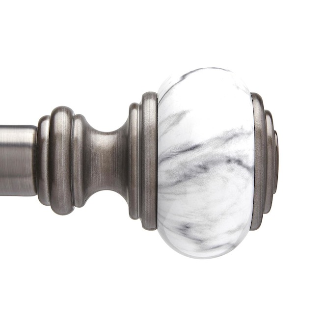 Allen + Roth Marbello 36-in to 72-in Steel Nickel Finish Curtain Rod