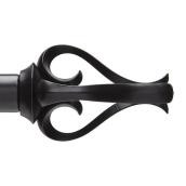 Steel Curved Curtain Rod - 36"-72" - Black Steel