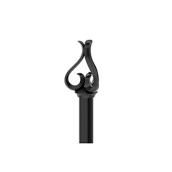 Steel Curved Curtain Rod - 72"-144" - Black Steel
