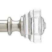 Allen + Roth 1-Pack - 72 to 144-in - Steel - Silver Adjustable Round Curtain Rod