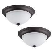Prominence Home 13-in Integrated LED Flush Mount Light - Oiled-Rubbed Bronze - 2/Pack