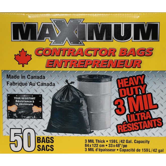 Unitex Heavy Duty Contractor Debris Bags, 42 gallon