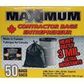 MaXimum Heavy-Duty Contractor Bags - 3-MIL Thick - 42-gal. - Black