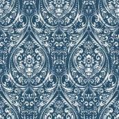 NuWallpaper Peel and Stick Indigo Vinyl Damask Wallpaper