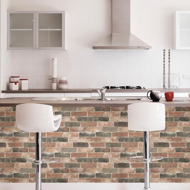 NuWallpaper Newport Reclaimed Brick Peel and Stick Wallpaper