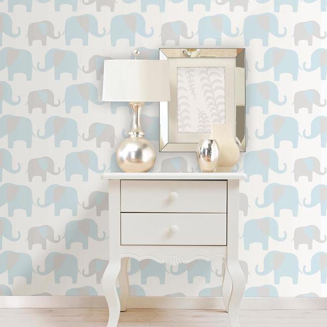 NuWallpaper Peel and Stick Blue Vinyl Geometric Wallpaper