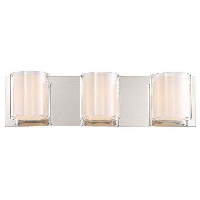 Eurofase 3-Light LED Bathroom Double Cylinder Wall Sconce - Chrome