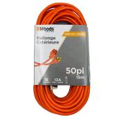 Woods 50-ft 16/3 3-Prong Outdoor Light Duty General Extension Cord