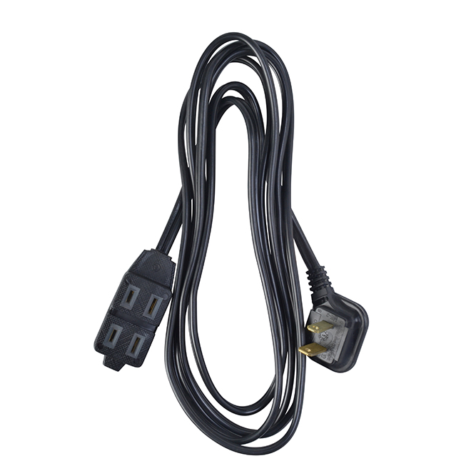 WOODS Interior Extension Cord - Thin Plug - PVC - 8' - Black 547805