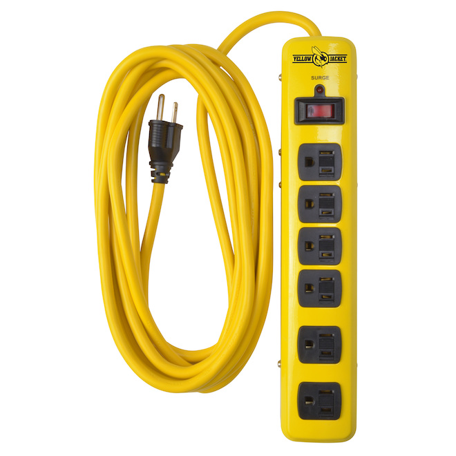 6-Outlet Power Bar with Surge Protection - 15'
