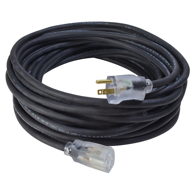 SOUTHWIRE Outdoor Extension Cord - 12/3 - 80' - Black 3680SW0008