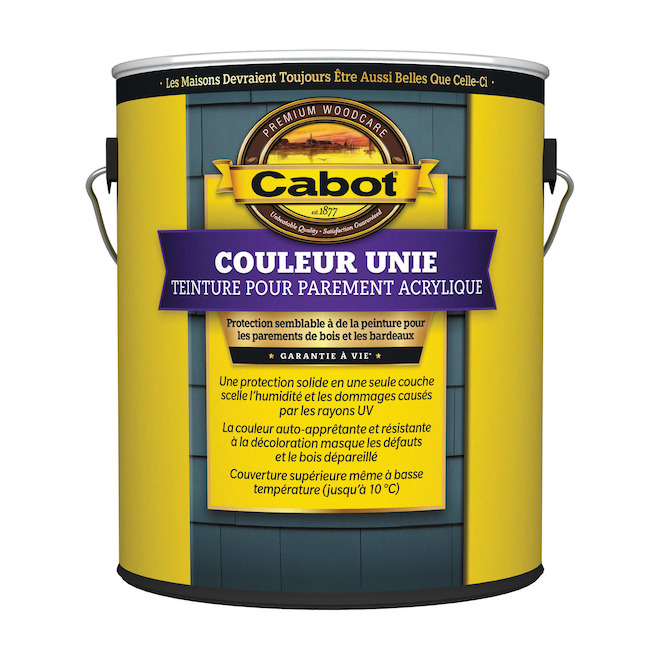 Teinture acrylique pour terrasse Cabot, blanc 3,67 L