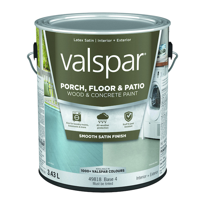 Valspar 3 43 L Base 4 Satin Finish Acrylic Floor And Porch Paint RONA   32075129a L 