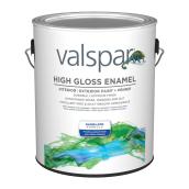 Valspar High Gloss Enamel Interior/Exterior Latex Paint and Primer Ultra White/Base A - 3.78-L