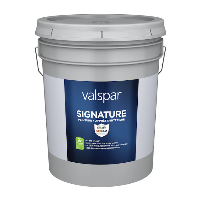 Peinture d'intérieur et apprêt à l'acrylique blanc mat 18,3 L Valspar Signature base A