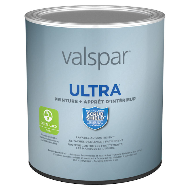 Peinture d'intérieur et apprêt à l'acrylique blanc mat 916 ml Valspar Ultra base A