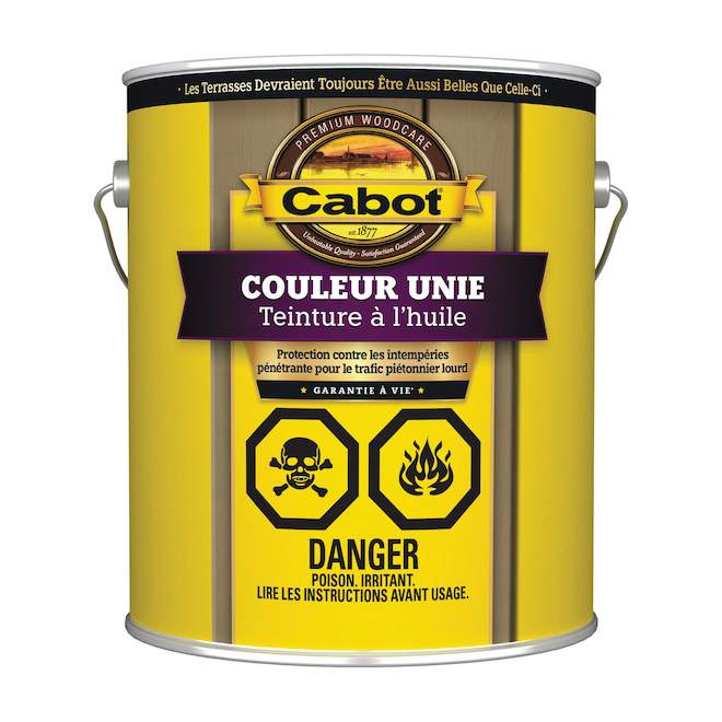 Teinture à l'huile pour extérieur Cabot base neutre pour couleur unie, 3,67 l