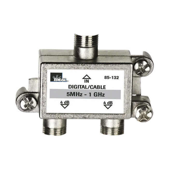 IDEAL Nickel 2-Way Coax Video Cable Splitter