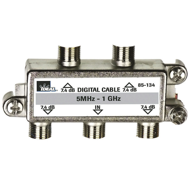 IDEAL Nickel 4-Way Coax Video Cable Splitter