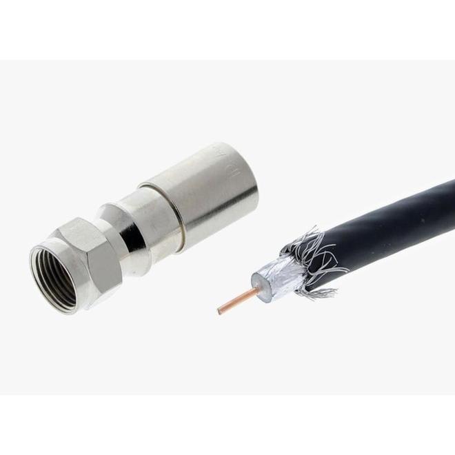 IDEAL RG-6, RG-6Q 1-in Compression F-Connector