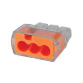 IDEAL Push-In Wire Connector 3-Port Orange 100-CT