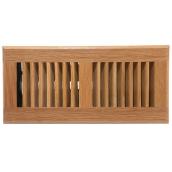 Accord Select Louvered Light Stain Wood Floor Register (Rough Opening: 3-in x 10-in; Actual: 4.5-in x 11.5-in)