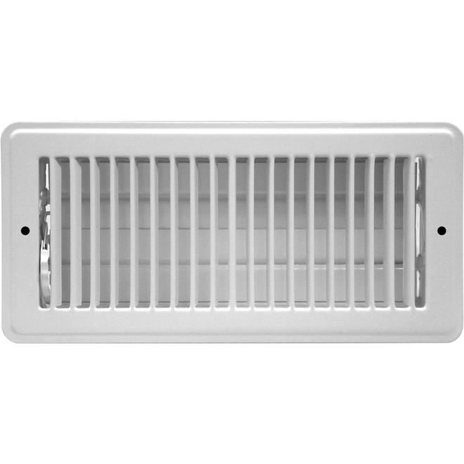 Accord Louvered Ceiling or Sidewall Register - Painted Steel - 4-in x 10-in - White