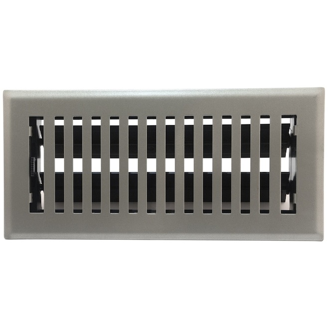 allen + roth Brooklyn Satin Nickel 4 x 10-in Vent Floor Register