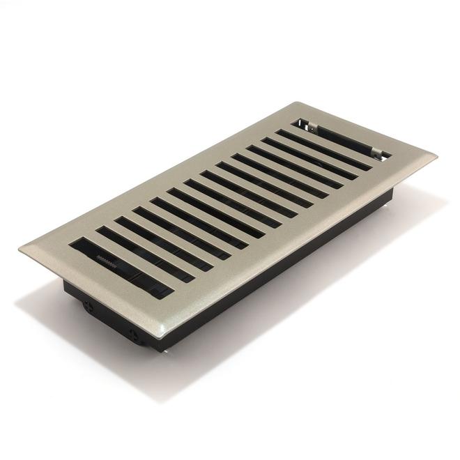 allen + roth Brooklyn Satin Nickel 4 x 10-in Vent Floor Register