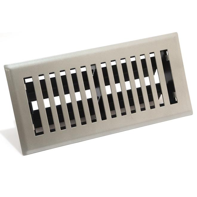 allen + roth Brooklyn Satin Nickel 4 x 10-in Vent Floor Register