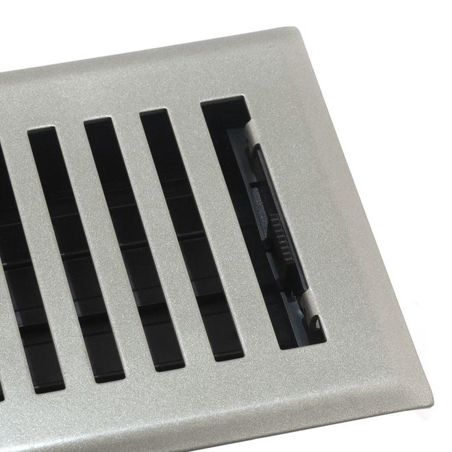 allen + roth Brooklyn Satin Nickel 4 x 10-in Vent Floor Register