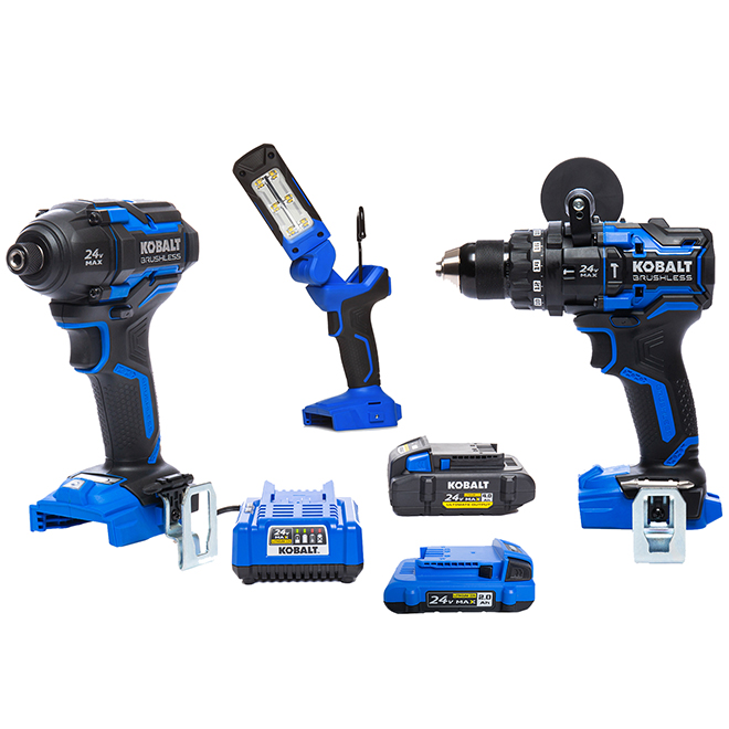 Kobalt XTR 3-Tool Combo Kit Batteries, Charger and Hard Case Included Brushless  Motor RONA