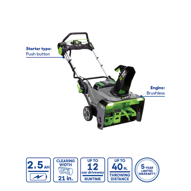 EGO POWER+ 56V 21-in 1 Stage ARC Lithium Dual Port Snow Blower - 2 Batteries & Charger Included
