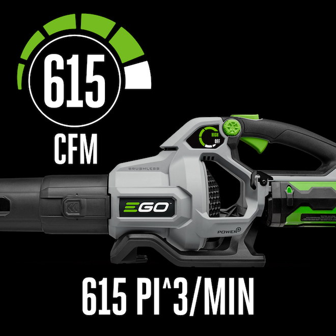 EGO POWER+ Cordless Brushless Blower 615 CFM 56-Volt 2.5 AH Lithium-Ion Battery Bare Tool