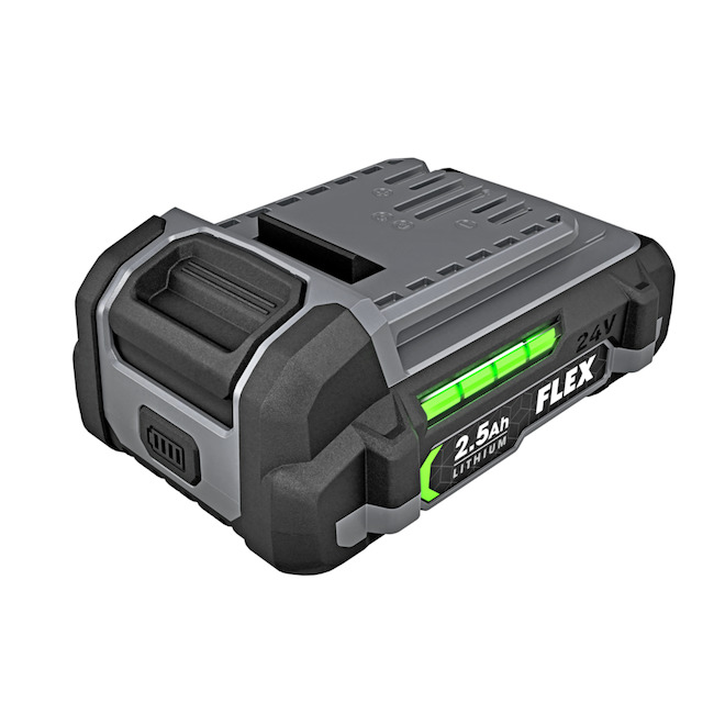 Flex 24 V 2.5 Ah Lithium Ion Battery - Therma Tech Technology - Grey, Black and Green