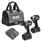 Flex 24-V Cordless 2-Tool Set - Impact Driver and Drill Driver - Accessories Included