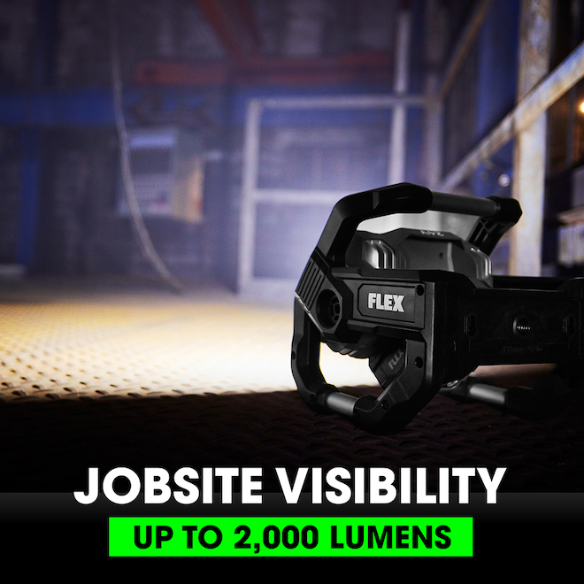 Flex 24 V Portable Work Floodlight - Cordless - Black and Grey - 2000 Lumens