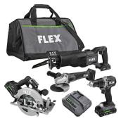 Flex 24-V Cordless 4-Tool Set - Includes Soft-Bag, Charger and 2 Batteries