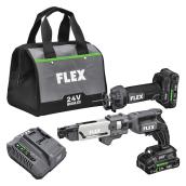 Flex 24-V Drywall Tools Set - 2 Batteries, Charger and Carrying Bag Included