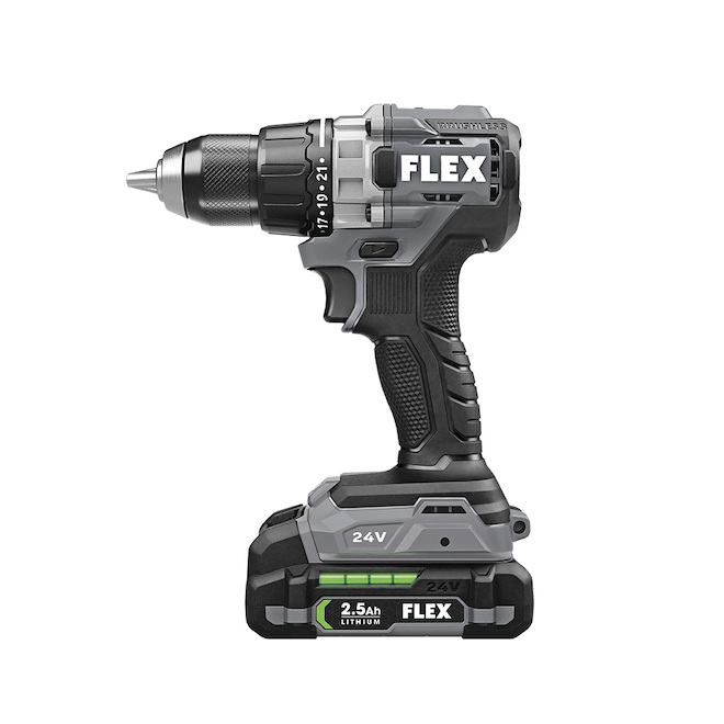 Flex 24 V Brushless VSR Drill Set - Cordless - 1/2-in - Includes 2 Batteries and 1 Charger