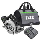 Flex 24-V 7 1/4-in Cordless Circular Saw Integrated LED Light Battery, Charger and Carrying Bag Included