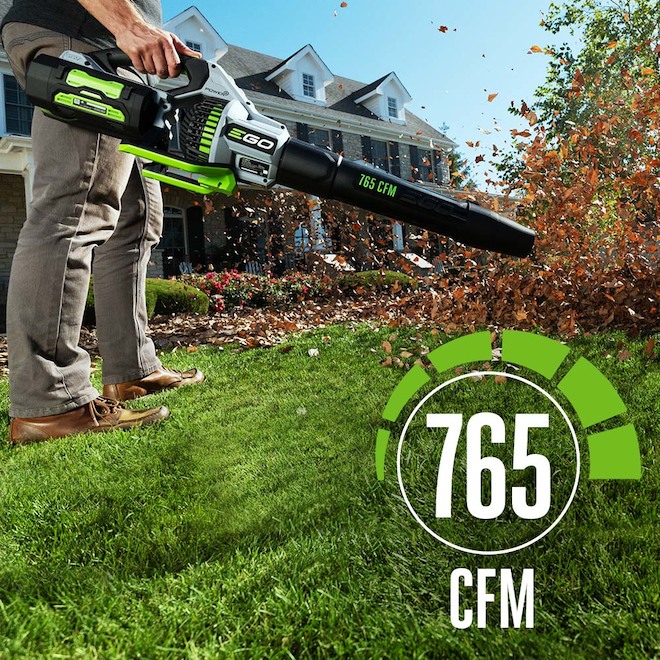 EGO POWER+ 765 CFM Cordless Brushless Leaf Blower 56 V 5.0 AH  Batteries and Charger Included