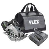 FLEX 24 V 7 1/4-in Cordless Brushless Circular Saw Set (Includes Charger, Stacked Lithium Battery and Tool)
