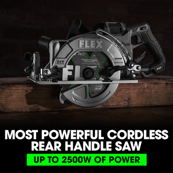 FLEX 24 V 7 1/4-in Cordless Brushless Rear-Handle Circular Saw Set (Includes Charger, Stacked Lithium Battery and Tool)