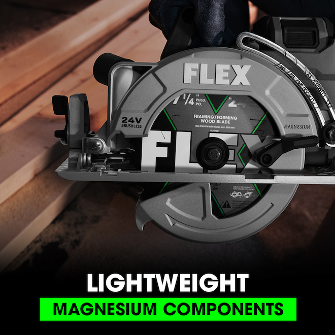 FLEX 24 V 1/4-in Cordless Brushless Rear-Handle Circular Saw Set  (Includes Charger, Stacked Lithium Battery and Tool) FX2141R-1J RONA
