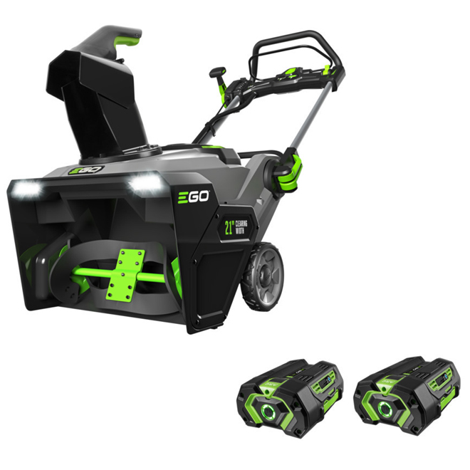EGO Power + Cordless Snowblower 56 V 21-in - 2 Batteries 4.0 Ah and Rapid Charger Included