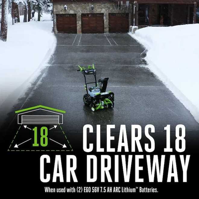 EGO 24-in Cordless 2 Stages Snowblower 4 x 56 V ARC Lithium Batteries and LED Lights