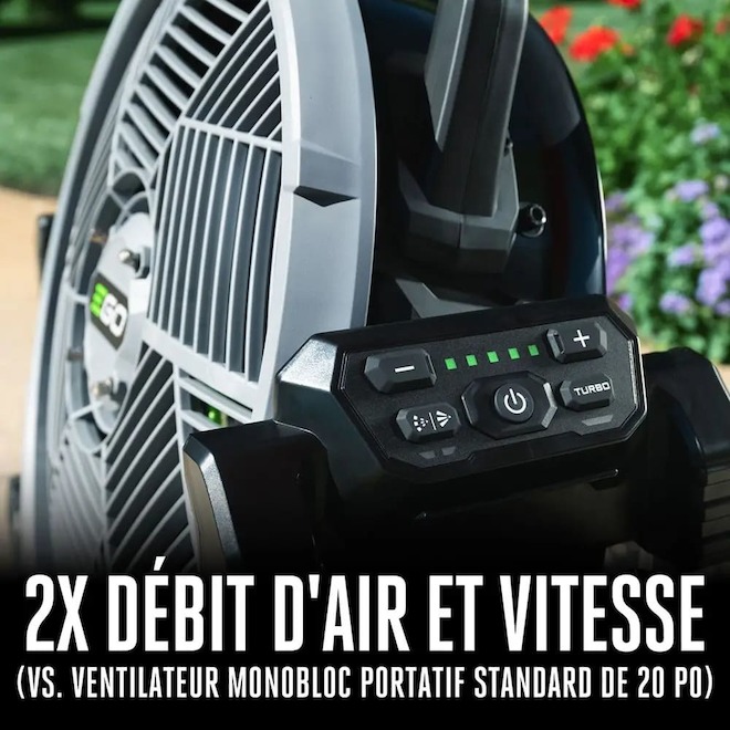 Ventilateur brumisateur portatif POWER+ par EGO 18 po 5000 pi³/min 5 réglages du débit d'air