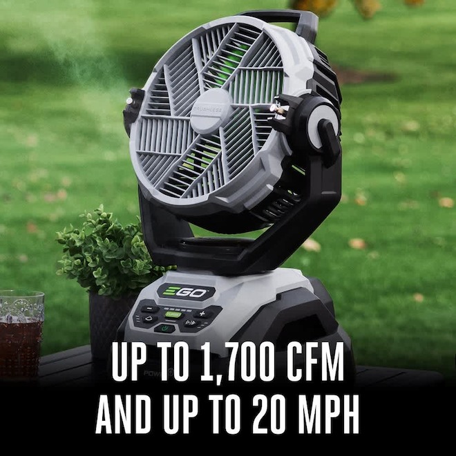 EGO POWER+ 10-in Oscillating Misting Fan - Bare Tool Only