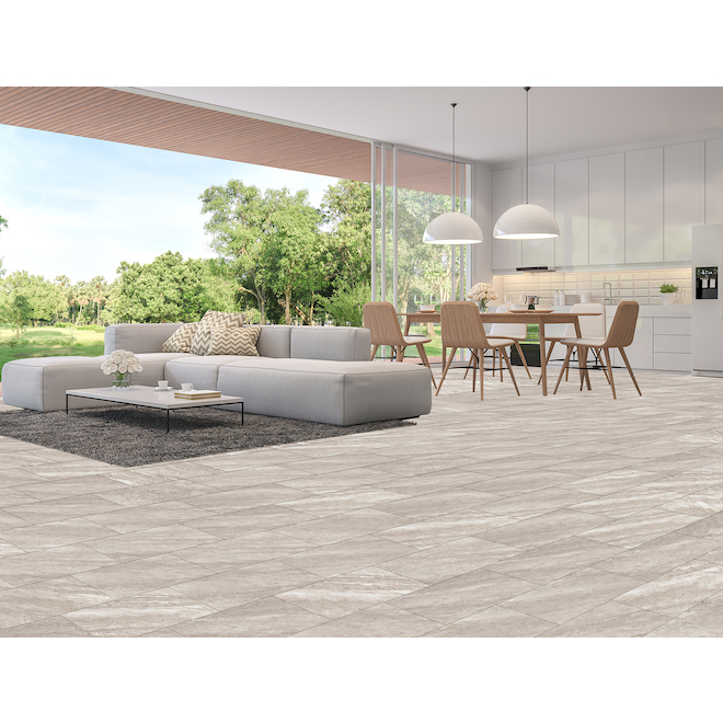 Revêtement de sol en vinyle TileStyle de 12 po x 24 po 4,2 mm couleur granite beige cachemire, 10/bte